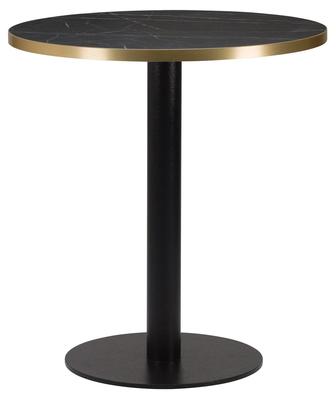 Round , Black Pietra Grigia/ Gold ABS, Flat Black Round (Dining Height)