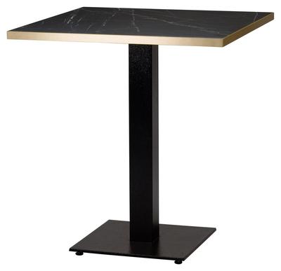 Square , Black Pietra Grigia/ Gold ABS, Flat Black Square Base (Dining Height)