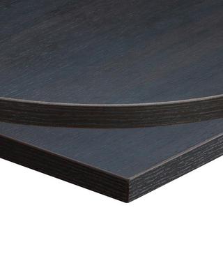 1200mm x 700mm , Black - Brown Sorano Oak/ Matching ABS, Flat Black Rectangular (Dining Height)