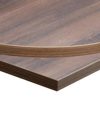 1200mm x 700mm, Tobacco Pacific Walnut/ Matching ABS, Flat Black Rectangular (Dining Height)