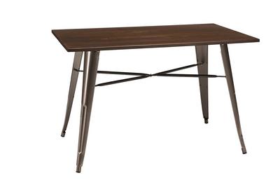 Poppy Table (1200mm x 700mm) Gunmetal Grey/ Walnut