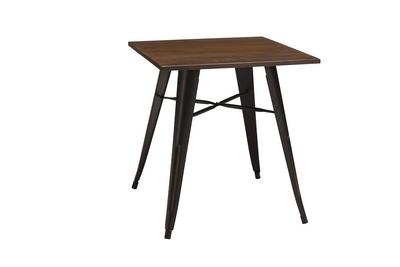 Poppy Table (700mm x 700mm) Matt Black/ Walnut