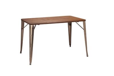 Poppy Table (1200mm x 700mm) Gunmetal Grey/ Walnut