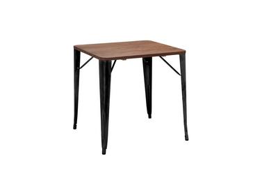 Poppy Table (700mm x 700mm) Matt Black/ Walnut