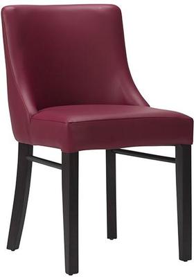Sienna Side Chair - Wine Faux Leather With Wenge Frame