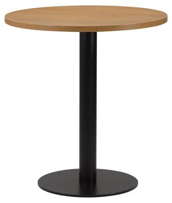 Round , Natural Lancaster Oak/ Matching ABS, Flat Black Round (Dining Height)