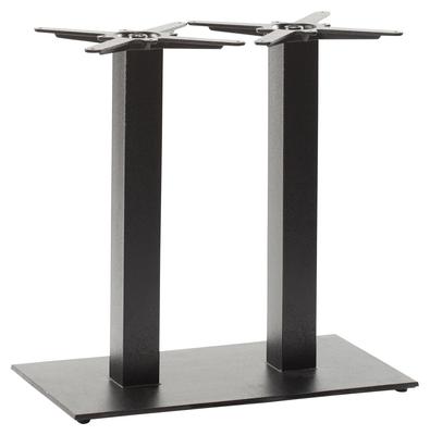 Flat Black Rectangular Twin Table Base - Black