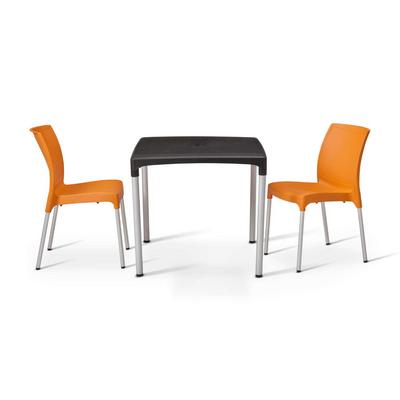 Alina Table with 2 Orange Alina chairs
