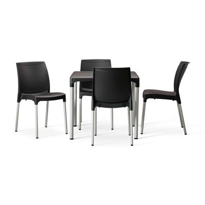 Alina Table with 4 Black Alina chairs