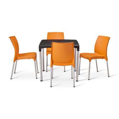 Alina Table with 4 Orange Alina chairs