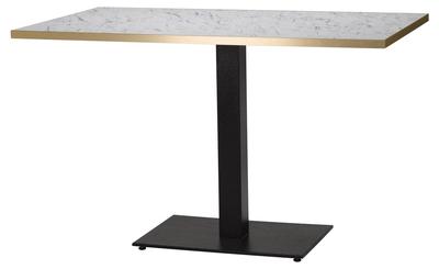 1200mm x 700mm , White Carrara Marble/ Gold ABS, Flat Black Rectangular (Dining Height)