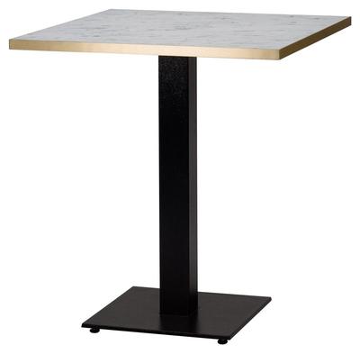 Square, White Carrara Marble/ Gold ABS, Flat Black Small Square (Dining Height)