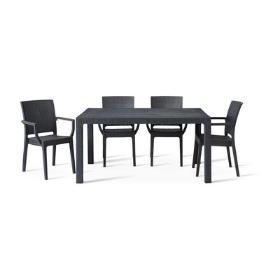 Candice 6 seater table with 4 Candice armchairs