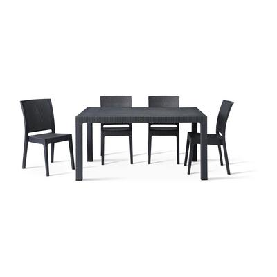 Candice 4 seater table with 4 Candice side chairs
