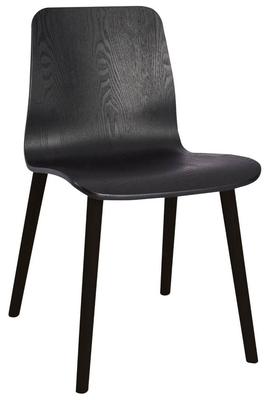 Ellie Side Chair (Wood Legs Black) - Black Shell