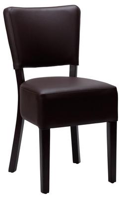 Charlie Side Chair - Cappuccino Faux Leather With Wenge Frame - thumbnail image 2