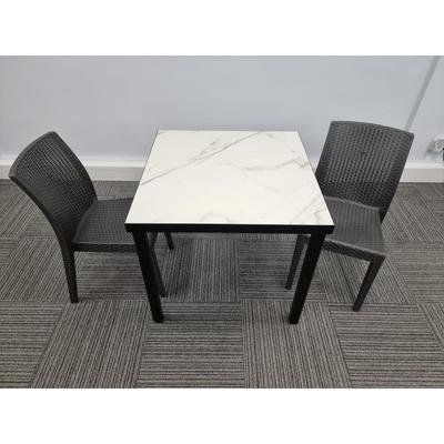 Kelly Ceramic Table in Marble with 2 Candice Side chairs
